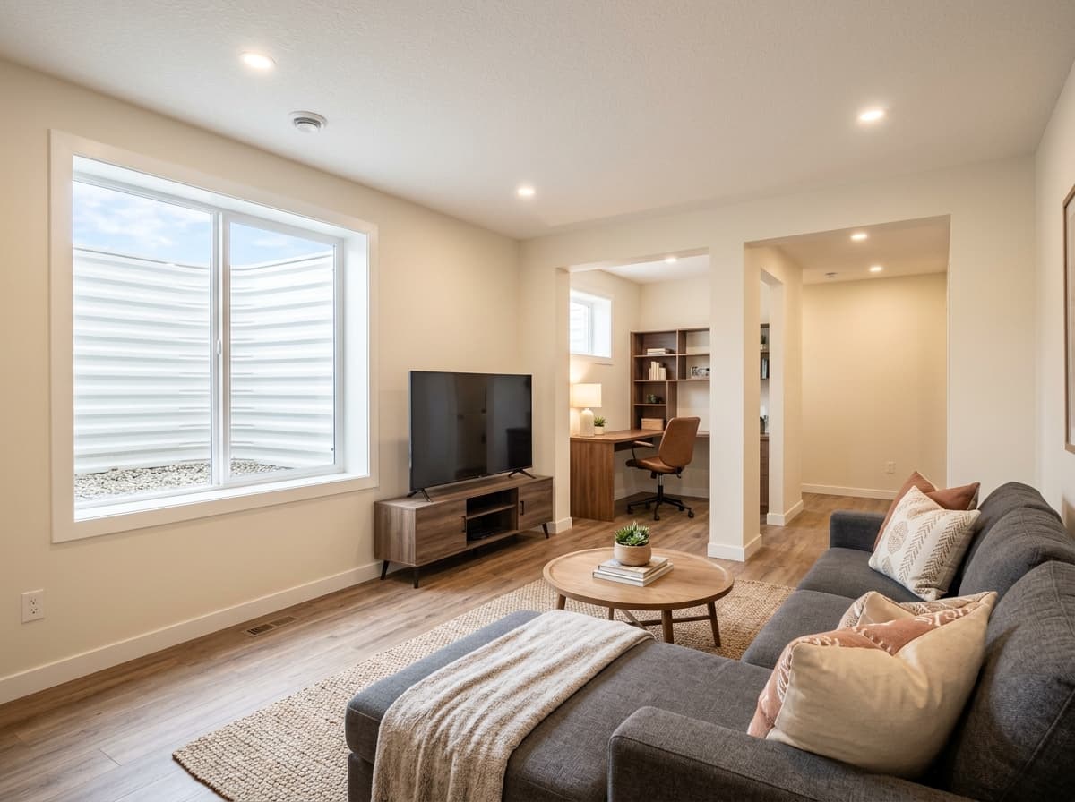 Basement Development project in Calgary by AM Builders