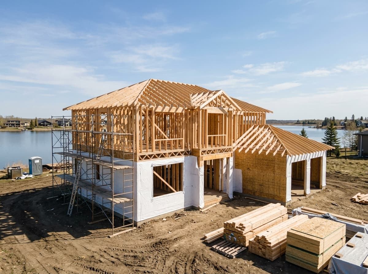 Before photo: New Home Construction project in Chestermere by AM Builders